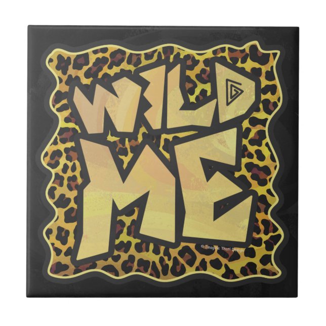 Wild Me Leopard Brown e Yellow Impressão (Frente)