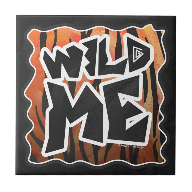 Wild Me Tiger Quente Laranja e Impressão Preto (Frente)