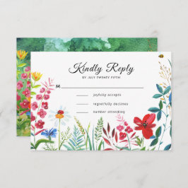 Wild Meadow | Cartões RSVP de Casamento de Florest