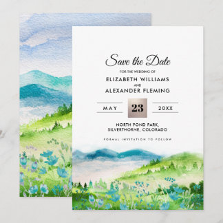 Wild Meadow | Cartões salve a data para montanhas 