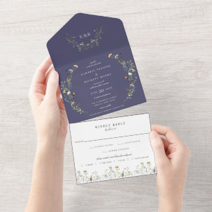 Wild Meadow Floral Wedding Marinho Blue