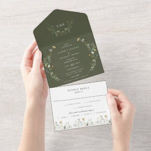 Wild Meadow Floral Wedding Olive Green