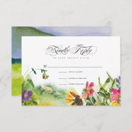 Wild Meadow Sunlows - Cartão RSVP de Casamento