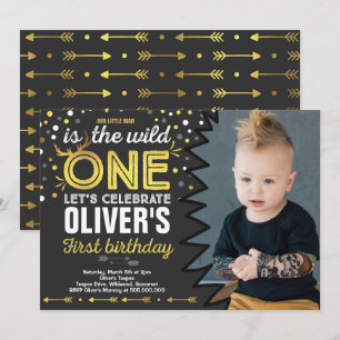 Wild One Birthday Convite Modern Wiln One Party