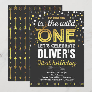 Wild One Birthday Convite Modern Wiln One Party