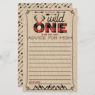Wild One Boys Rustic Xadrez Lumberjack Baby Advice