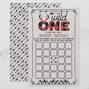 Wild One Boys Rustic Xadrez Lumberjack Baby Bingo