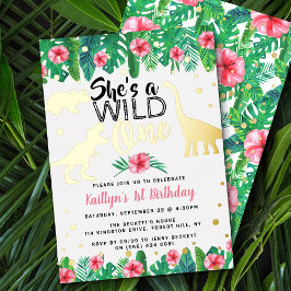 Wild One Dinosaur Girls primeiro aniversario Real