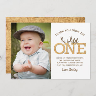 Wild One primeiro aniversario Obrigado Cartão com 