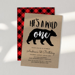 Wild One   Primeiro Convite de aniversário
