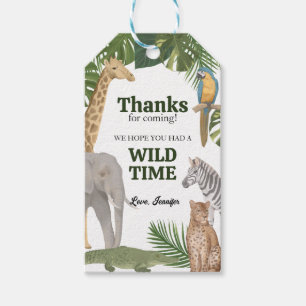 Wild One Safari Tropic Birthday Obrigado Etiqueta 