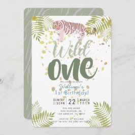 Wild One Tiger Khaki - Convite para primeiro anive