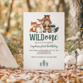 Wild One Woodland Animal Primeiro Convite de Anive