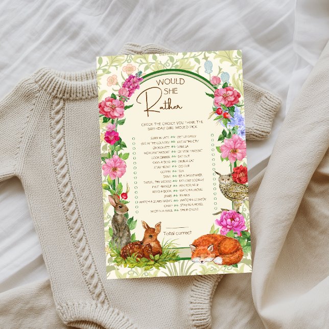 Wild One Woodland Birthday Party Game (Criador carregado)