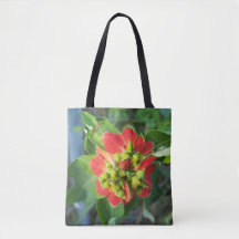 Wild Poinsettia em um saco de tote todo impresso