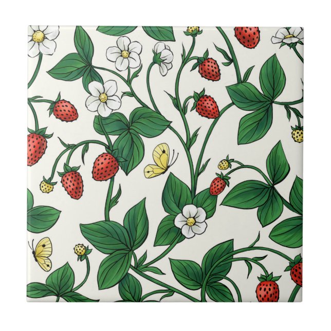 Wild strawberries red/yellow/green/off white (Frente)