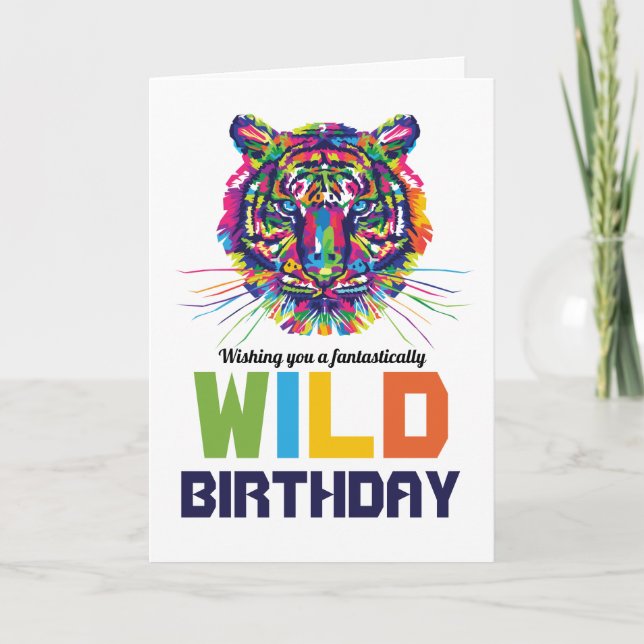 Wild Tiger, Cartão de Saudação de Aniversário (Frente)