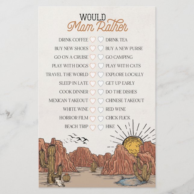 Wild West Rodeo faria um jogo de chá de fraldas de (Frente)