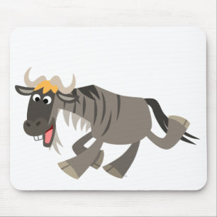 Wildebeest feliz bonito Mousepad dos desenhos