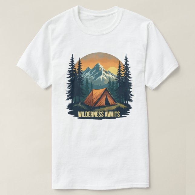 Wilderness Aguarda Camisa T | Abrace a aventura (Frente do Design)