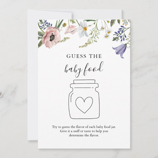 Wildflower adivinha o cartão de Comida do bebê (Frente)