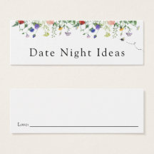 Wildflower and Bee Date Idea Card noturno