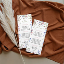 Wildflower Baby Shower Menu Card