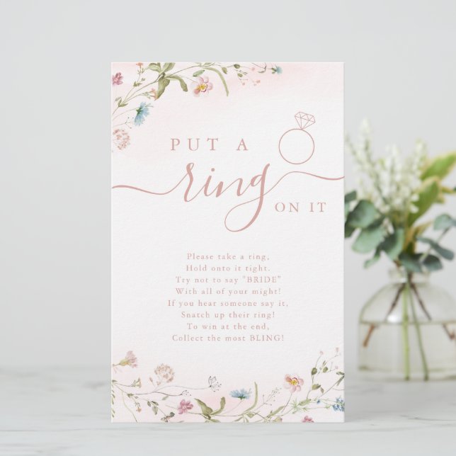 Wildflower colocou um anel em seu jogo de chá de p (Em pé/Frente)