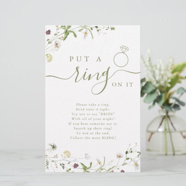 Wildflower colocou um anel em seu jogo de chá de p (Em pé/Frente)