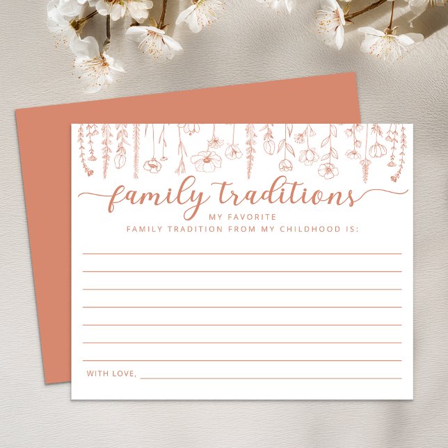 Wildflower Family Traditions Baby Shower Game (Terracotta - Baby Shower Activity)