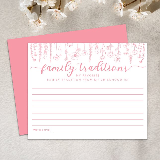 Wildflower Family Traditions Baby Shower Game (Dusty Pink - Baby Shower Activity )