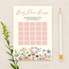 Wildflower Floral Bingo Baby Shower Game