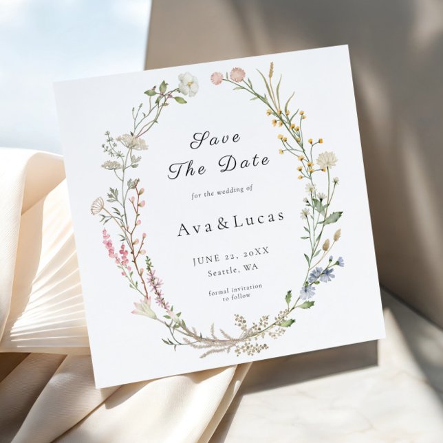 Wildflower Floral Wedding Greenery Salve as Datas (Criador carregado)