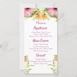 Wildflower Floral Wedding Menus