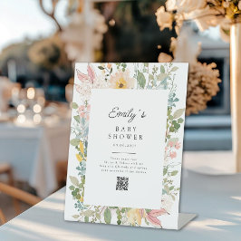 Wildflower Garden Charm Baby Shower QR Code