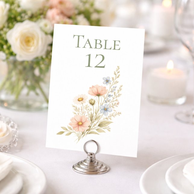 Wildflower Garden Table Number Sign (Criador carregado)