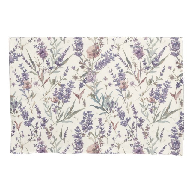 Wildflower Lavender Boho Botanical Floral Pattern (Frente)