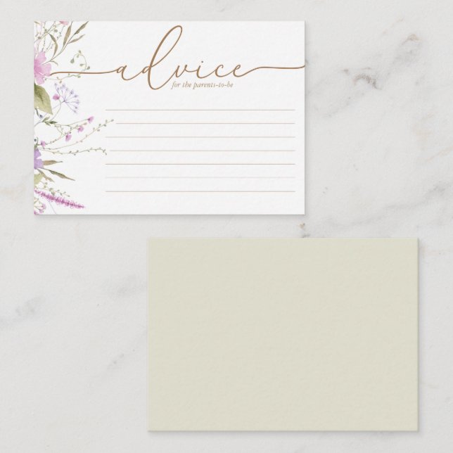 Wildflower Meadow | Cartão de Chá de fraldas (Frente/Verso)