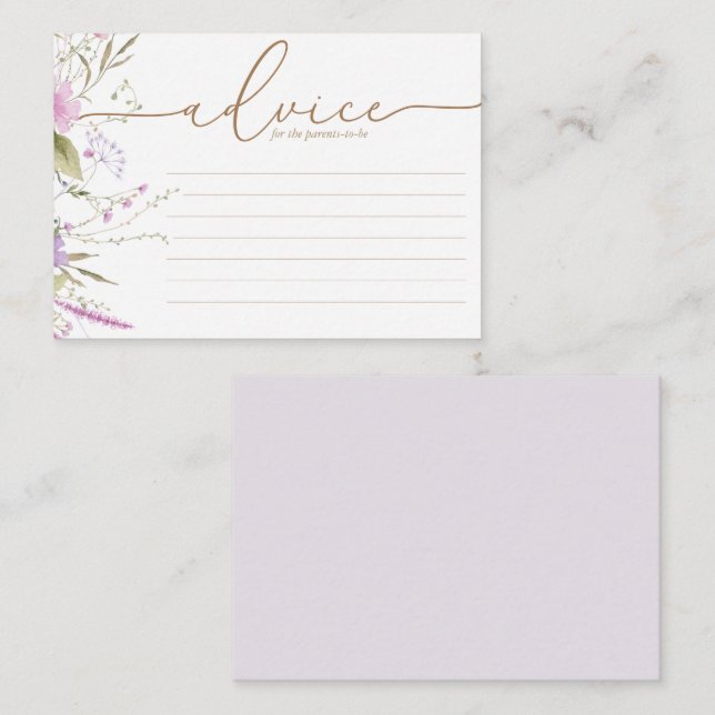 Wildflower Meadow | Cartão de Chá de fraldas (Frente/Verso)