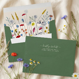 Wildflower Meadow Sage Green Custom Return Address