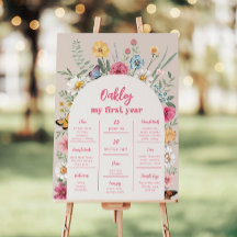 Wildflower Milestone Poster | Sinal de primeiro an