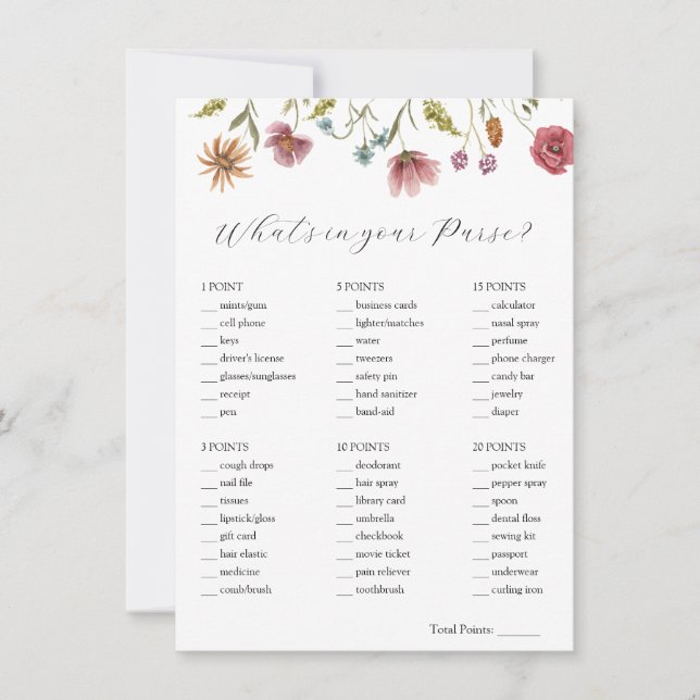 Wildflower O que está no seu Cartão de Jogo de Bol (Frente)