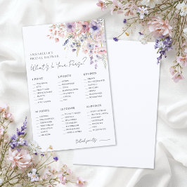 Wildflower Purse Bridal Shower Game