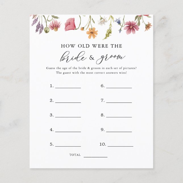 Wildflower Quantos Anos Tinham Noiva e Jogo de Noi (Frente)