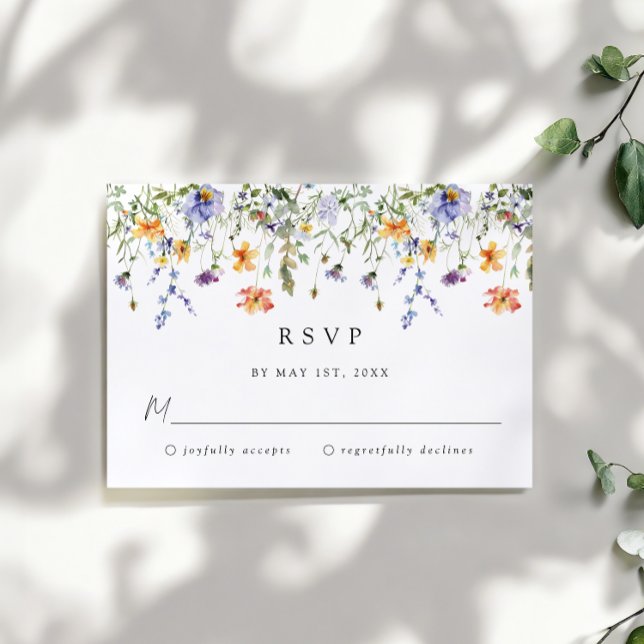 Wildflower Wedding RSVP Card (Criador carregado)