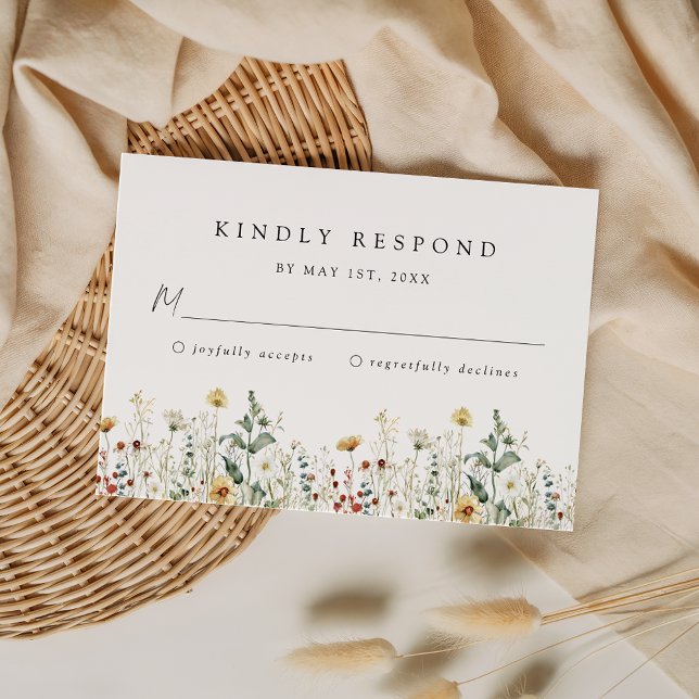 Wildflower Wedding RSVP Card (Criador carregado)