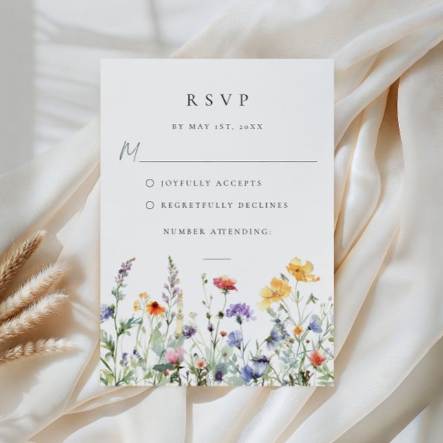 Wildflower Wedding RSVP Card (Criador carregado)