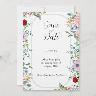 Wildflower Wedding Salvar Cartão de Data
