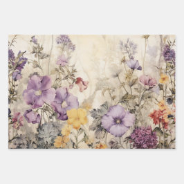 WILDFLOWERS DECOUPAGE DECORATIVE PAPGE SET DE PAPE