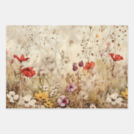 WILDFLOWERS DECOUPAGE DECORATIVE PAPGE SET DE PAPE